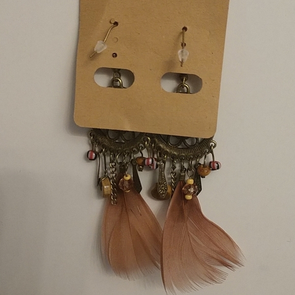 Unique Dreamcatcher Feather Boho Charm Earrings 4" Drop - Picture 3 of 9